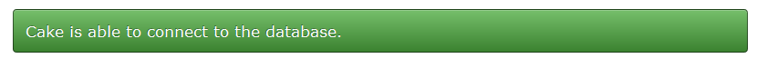 Cake is able to connect to the database.